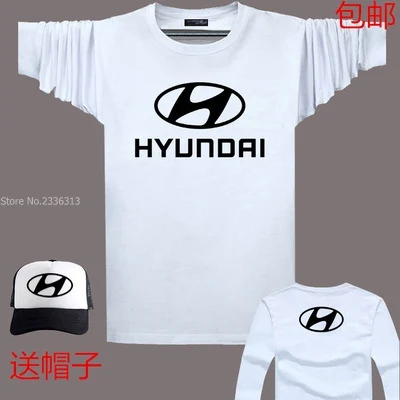 Новая футболка с логотипом автомобиля Hyundai длинным рукавом модная