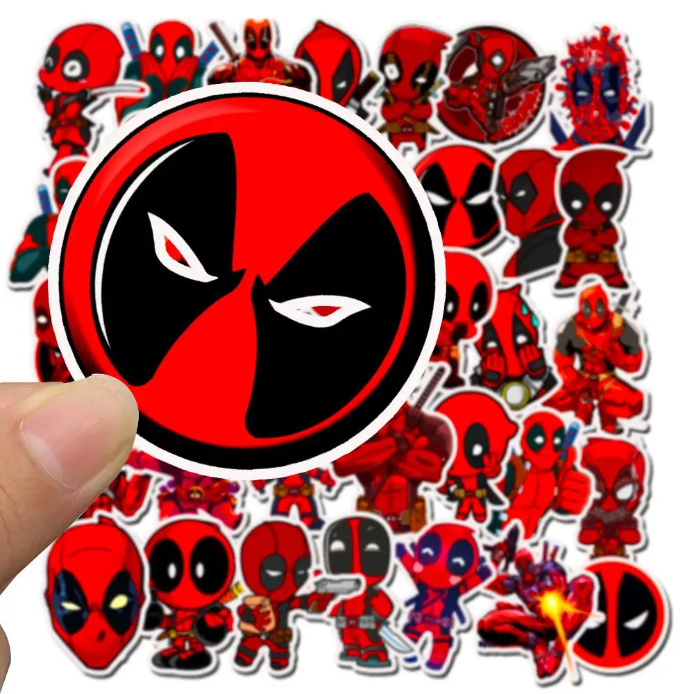 35 шт. Мультяшные милые наклейки Deadpool, наклейка с супергероями для сноуборда, багажа, автомобиля, холодильника, ноутбука