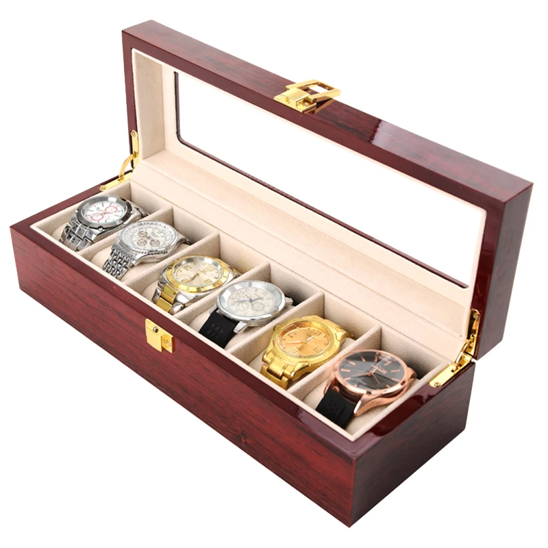 6 решеток Деревянный чехол для часов корпус оболочка коробка Часы | Дом и сад