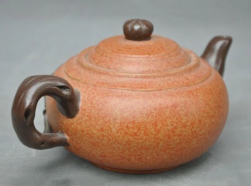 

Old Chinese Yixing Zisha pottery Hand-carved melon leaf Teapot tea set tea maker