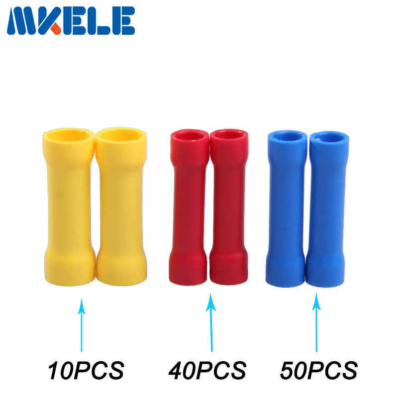 100 шт. изолированные прямые стыковые соединители для проводов электрические