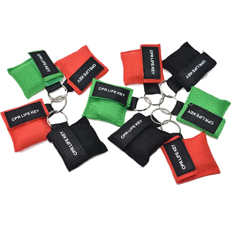 20 шт./лот Новая маска для реанимации CPR на брелоке для ключей Экстренный экран лица Жизнь Спасение для инструментов здравоохранения 3 цвета включены.