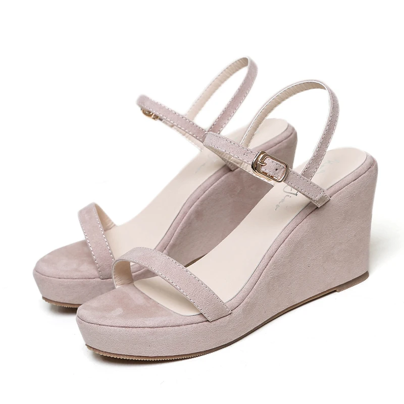 Женские босоножки на танкетке 8 см сандалии толстой подошве обувь высоком