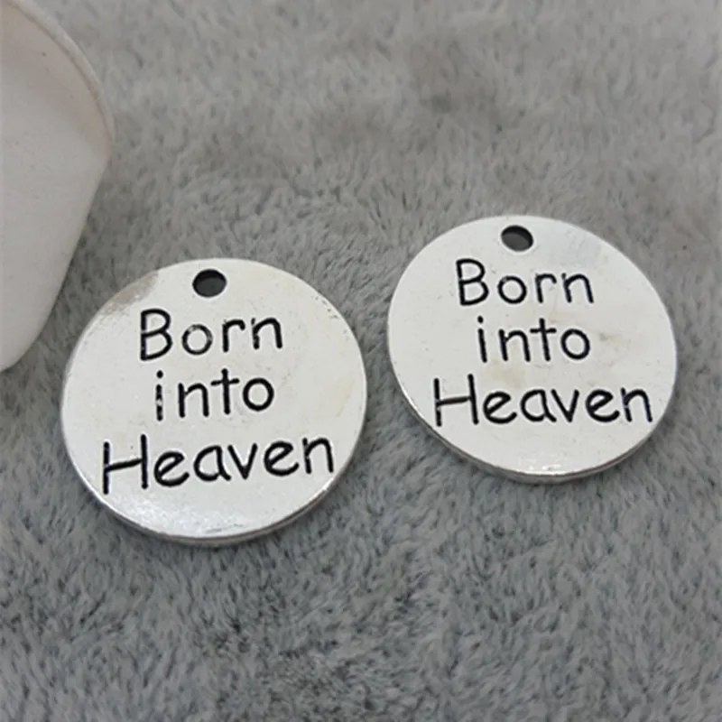 Высокое качество 20 шт./лот диаметр 18 мм с буквенным принтом Born into heaven подвеска в