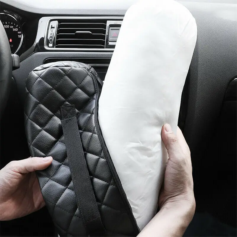 

1 Pair Universal Black PU Leather Car Cylindrical Headrest Pillows Cushion