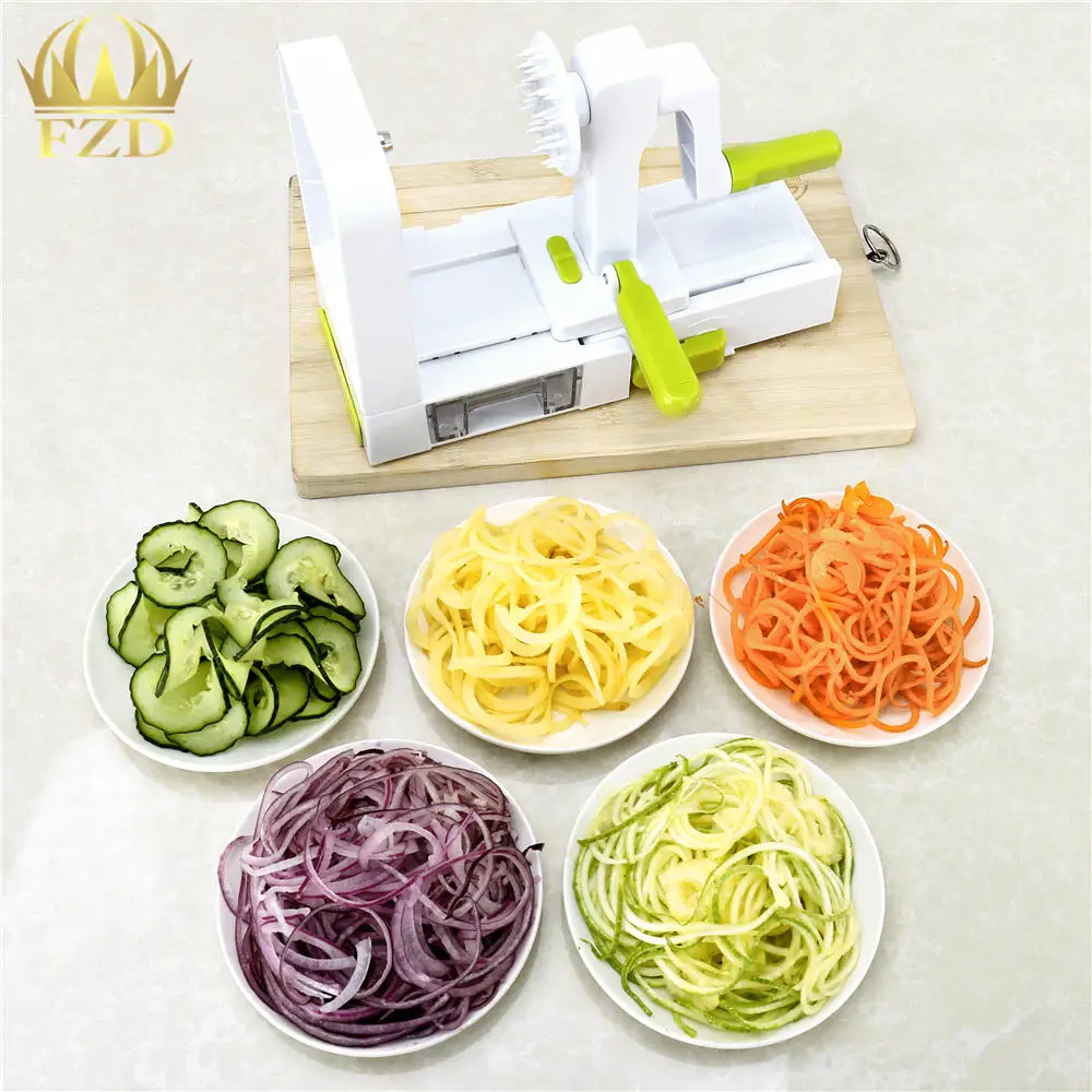 FANGZHIDI Spiralizer Овощной слайсер складной 5 лезвий и съемный спиральный паста спагетти