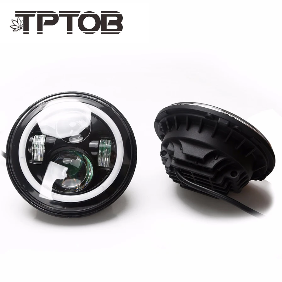 TPTOB 2 шт. 7 дюймов ангельские глазки круглые H/Low lm светодиодные фары для Lada 4x4