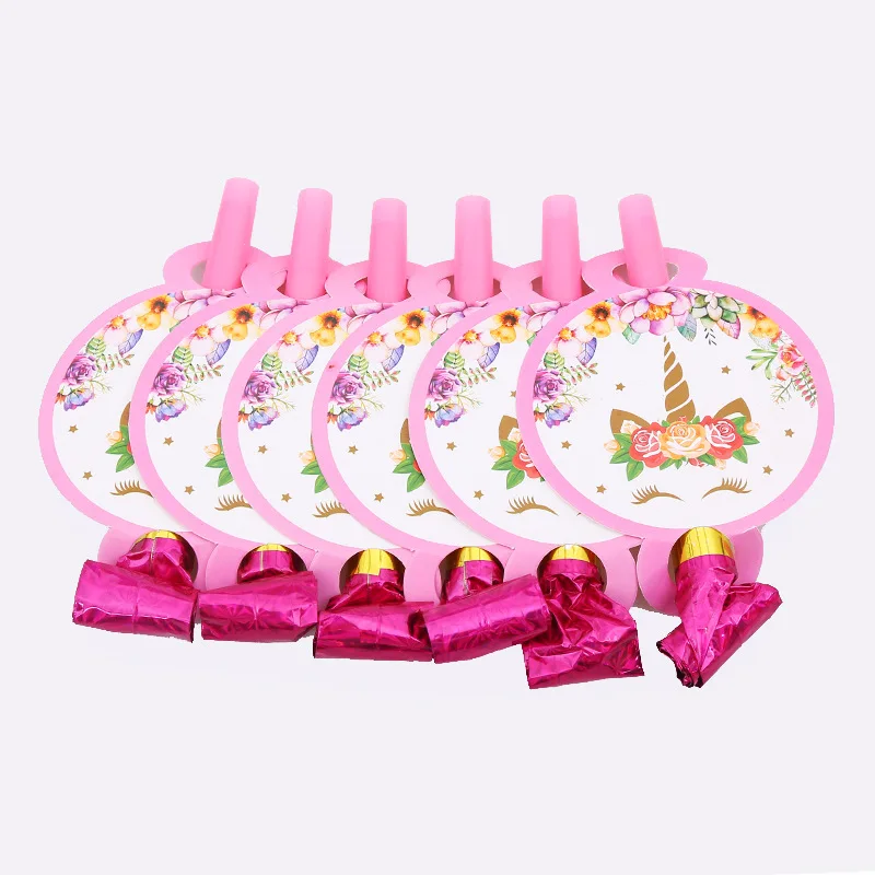 Blowout 6pcs 1 комплект Единорог вечерние поставки розовый Радуга баннер Единорог тарелка воздушный шар салфетка обертка для кексов Беби Шауэр детский Декор ко дню рождения - Цвет: Blowout 6pcs