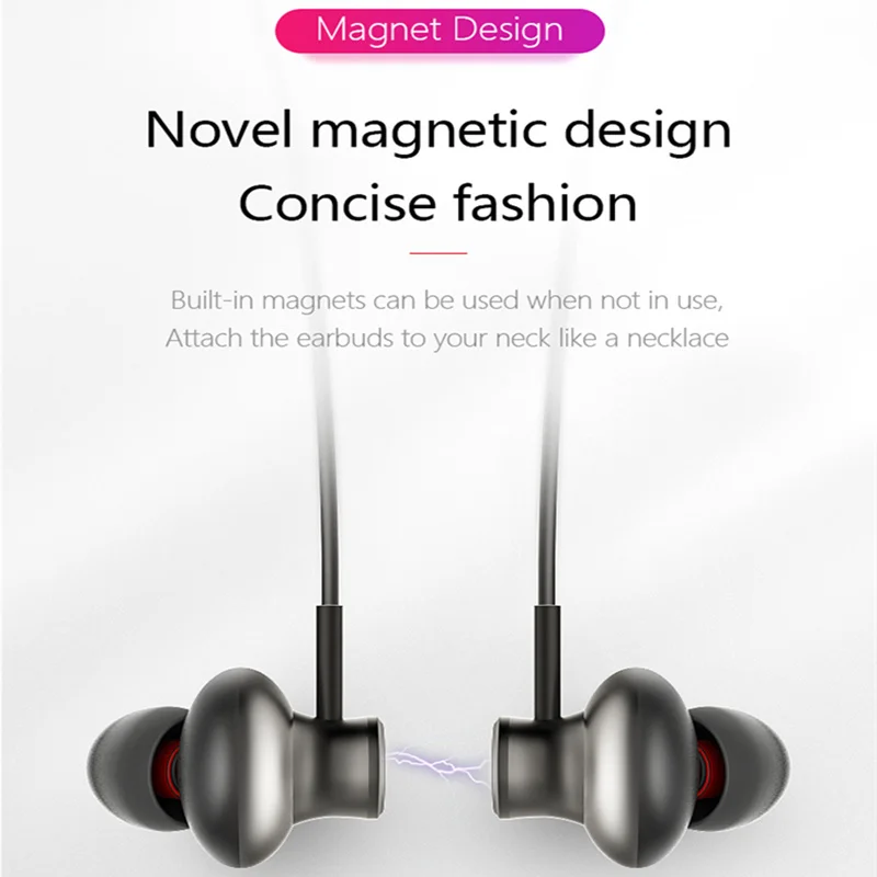 NAIKU, новинка, Bluetooth наушники, шейные, беспроводные наушники, стерео, спорт, Bluetooth гарнитура с микрофоном, громкой связи, для iPhone, Xiaomi