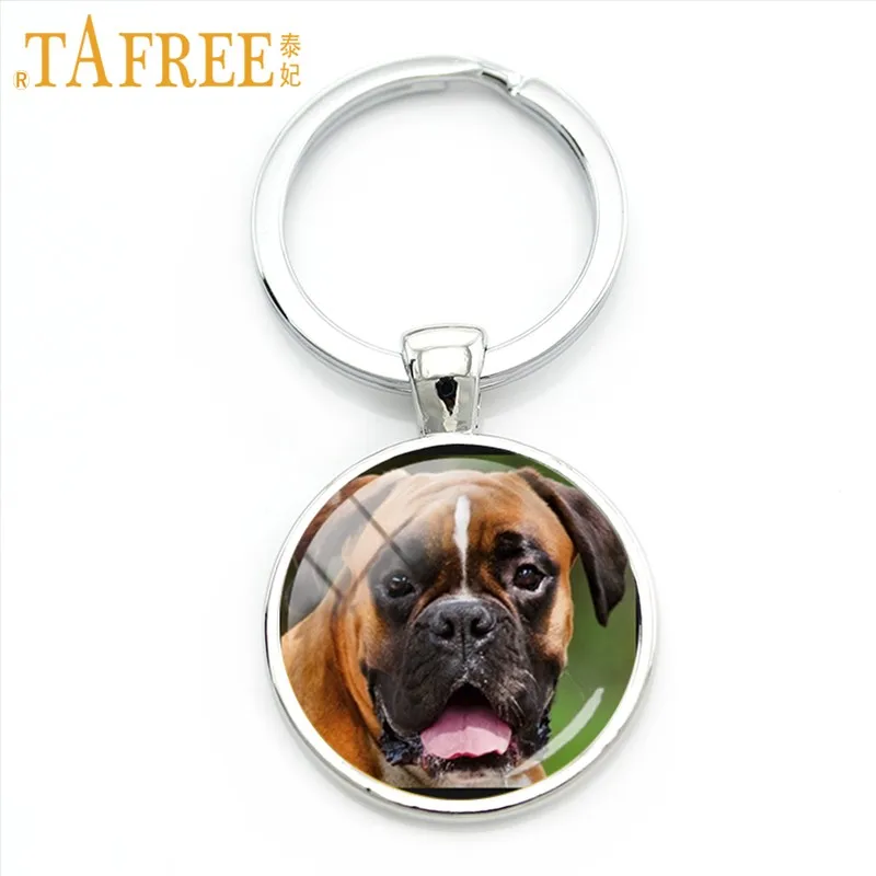 TAFREE Agile Dog брелок Французский бульдог кокер спаниель выглядит как милый брелок круглый стекло для мужчин женщин ювелирные изделия DG25 - Цвет: DG21
