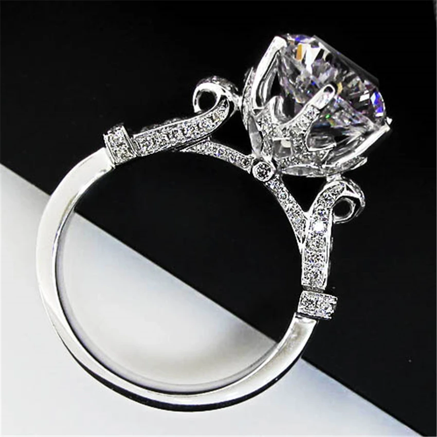 Aglare 4Ct 10 мм Тест Положительный Moissanite бриллиантовое кольцо тест положительная