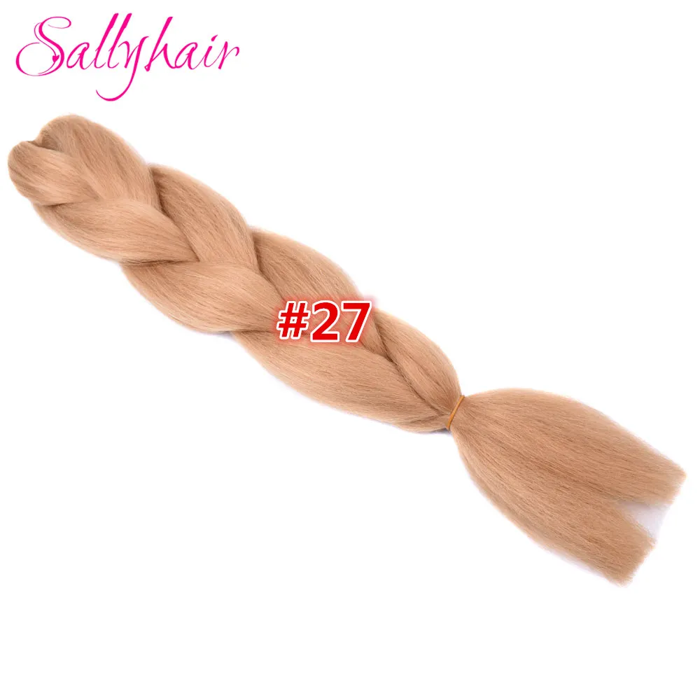 #24 Jumbo косы ombre плетение волос 2 3 тон чёрный; коричневый розовый цвет sallyhair 24 дюйма высокой Температура Волокно Синтетические волосы расширение - Цвет: #24