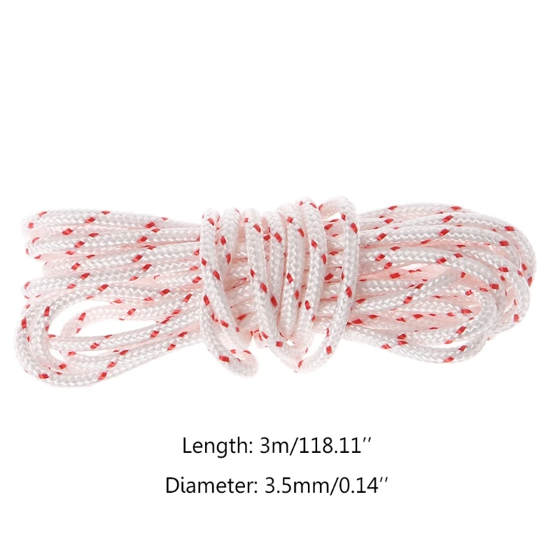 

3 Meters x 3.5mm Pull Starter Cord Rope For Strimmer Chainsaw Lawnmower Engine