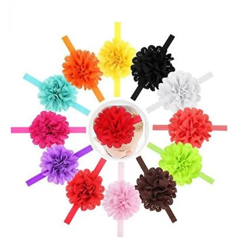 

Kid Girl's Headbands Chiffon Flower Qand Sweet Hair Accessories for Newborn Kids A105-6