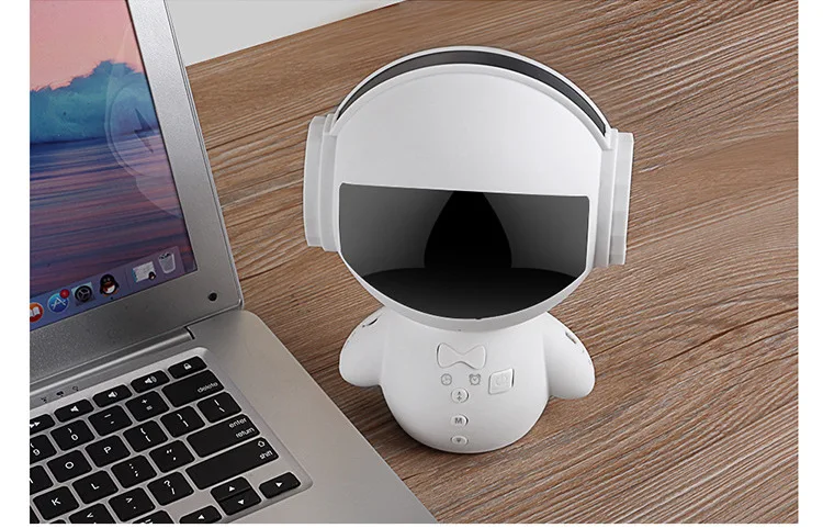 Мини Портативный мультфильм робот Bluetooth динамик s беспроводной приемник музыкальная стереоколонка плеер Домашний офис с будильником