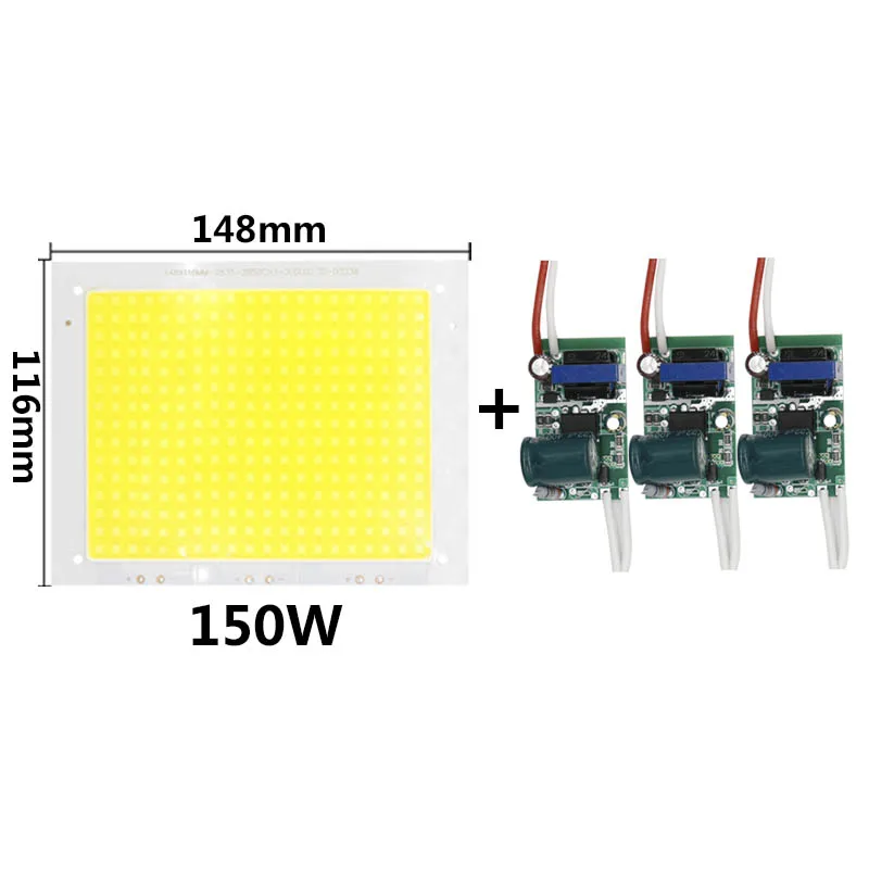 150W LED with driver Светодиодный чип 50 Вт 100 Вт 150 Вт 200 Вт с драйвером 90-260 в высокомощный диодный светильник SMD2835 напольный прожектор светильник s холодный белый - Испускаемый цвет: 150W LED with driver