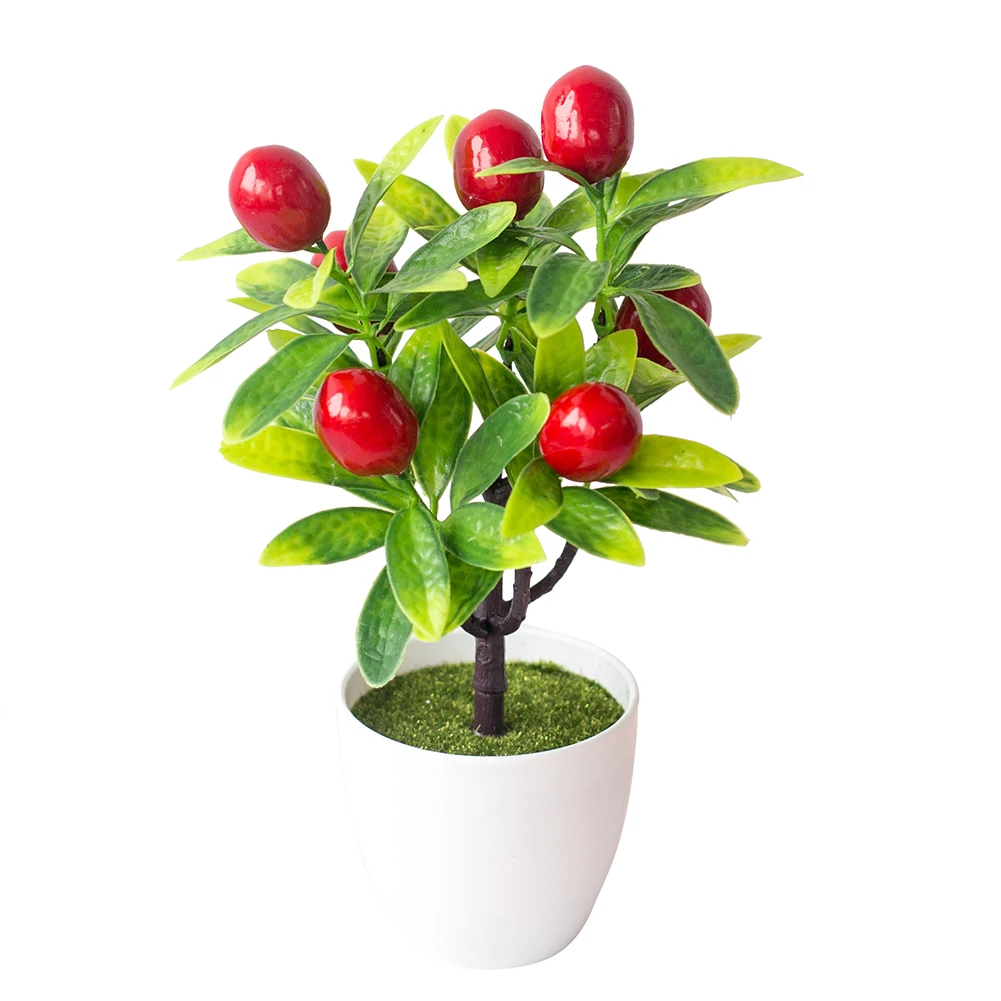 Chinese Berry 1 шт. искусственное фруктовое дерево бонсай Свадебная вечеринка домашний офисный стол Бонсай Декор клубника оранжевый китайский ягода Чили яблоки, персики T - Цвет: Chinese Berry