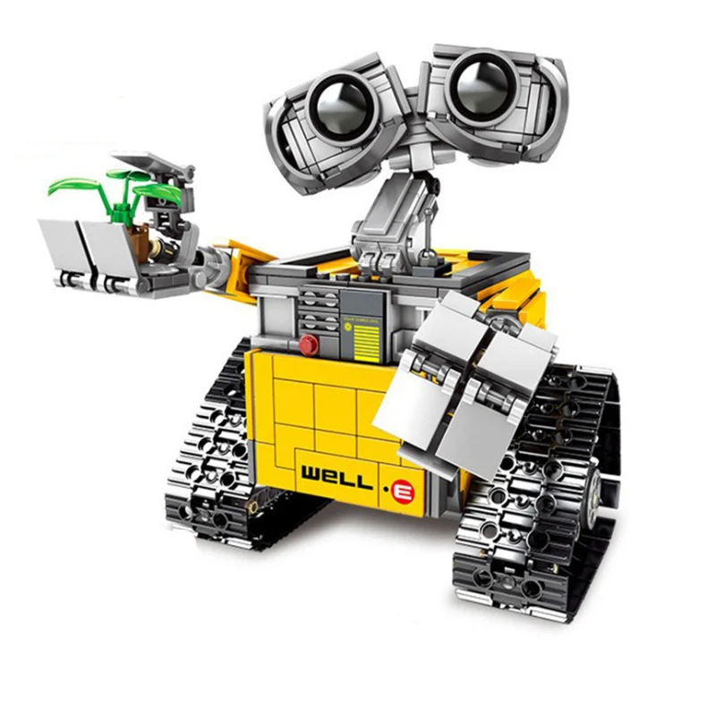 Without original Box Идеи создатель MOC WALL-E робот RC ЕВА Playmobil строительные блоки Наборы комплекты кирпичей Фильм Дети Marvel Совместимость - Цвет: Without original Box