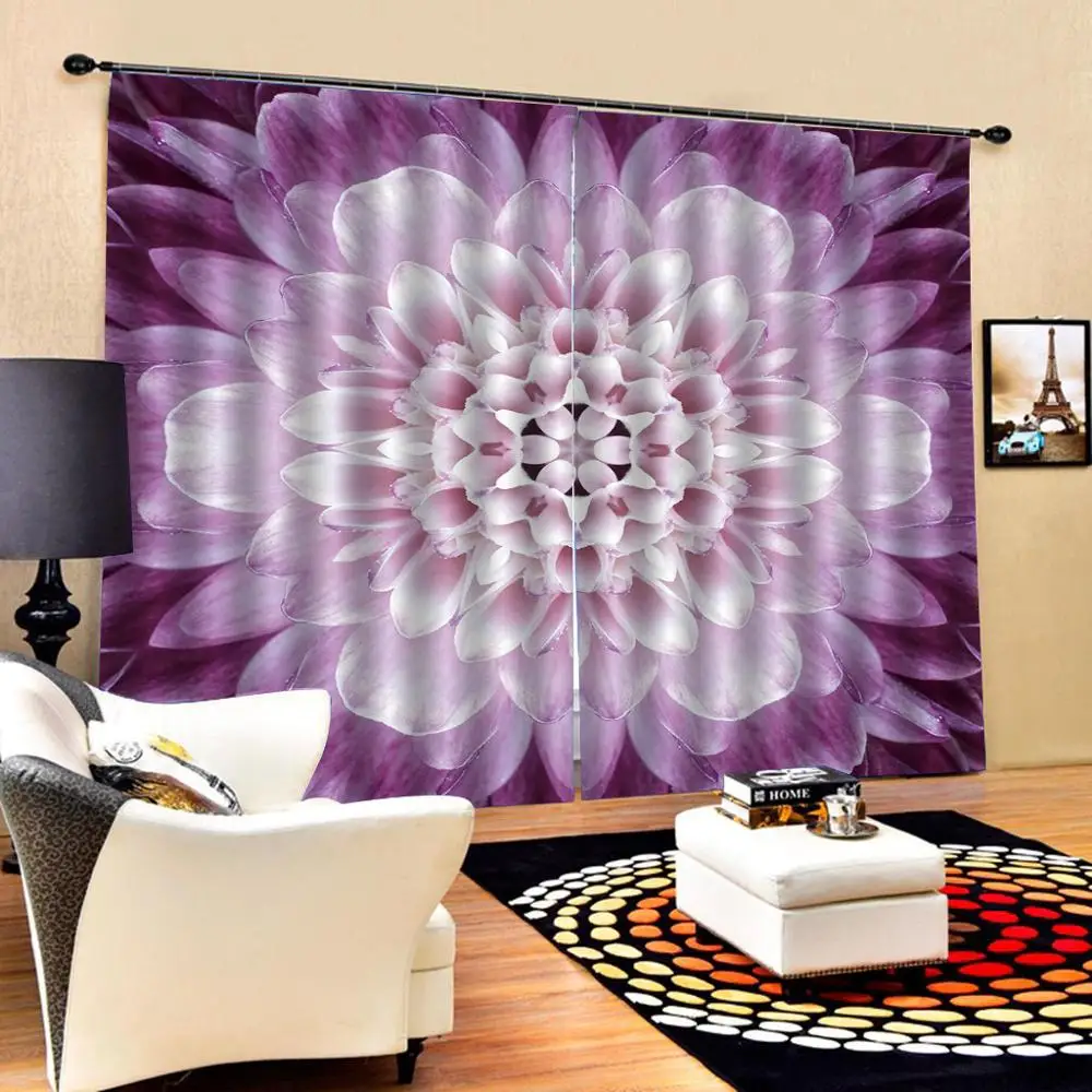 Фиолетовые Роскошные затемненные 3D оконные шторы для гостиной фиолетовые
