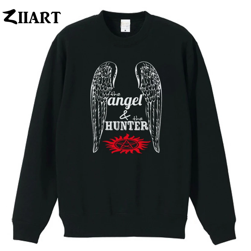 

Парная одежда из сверхнатурального кастиэля с крылом ангела и охотника мужская хлопковая осенне-зимняя флисовая толстовка для мальчиков