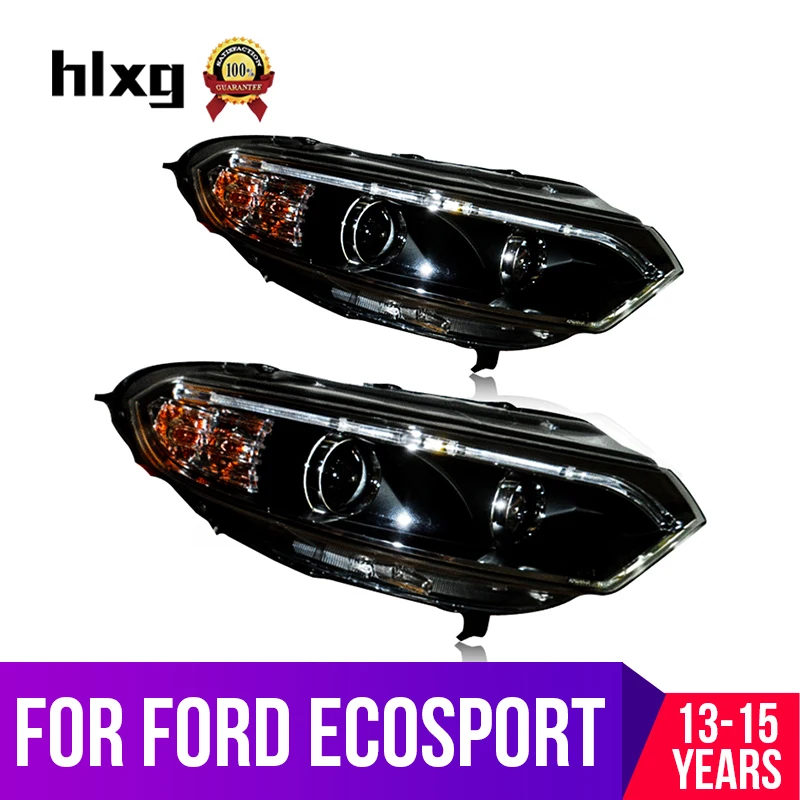 Hlxg для Ford EcoSport 2013 2014 2015 автомобильные фары в сборе светодиодный колпак лампы HID