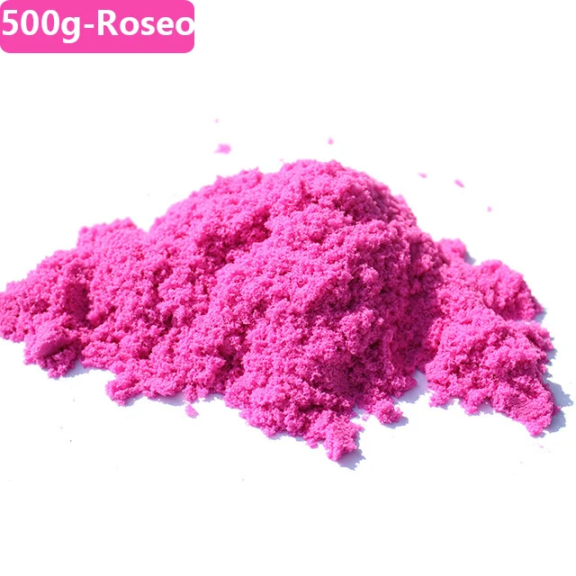 500g-Roseo Sand Слизи глина цветной динамический песок мягкий бег Забавный космический пляж движение волшебный игровой песок игрушки для детей 500 г - Цвет: 500g-Roseo Sand