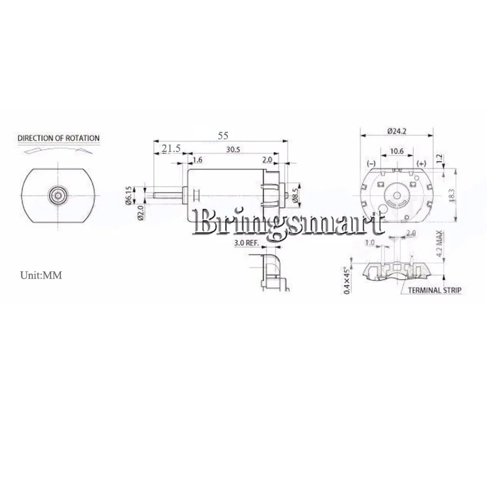 Bringsmart FC280SC микро высокоскоростной мотор постоянного тока с длинным валом