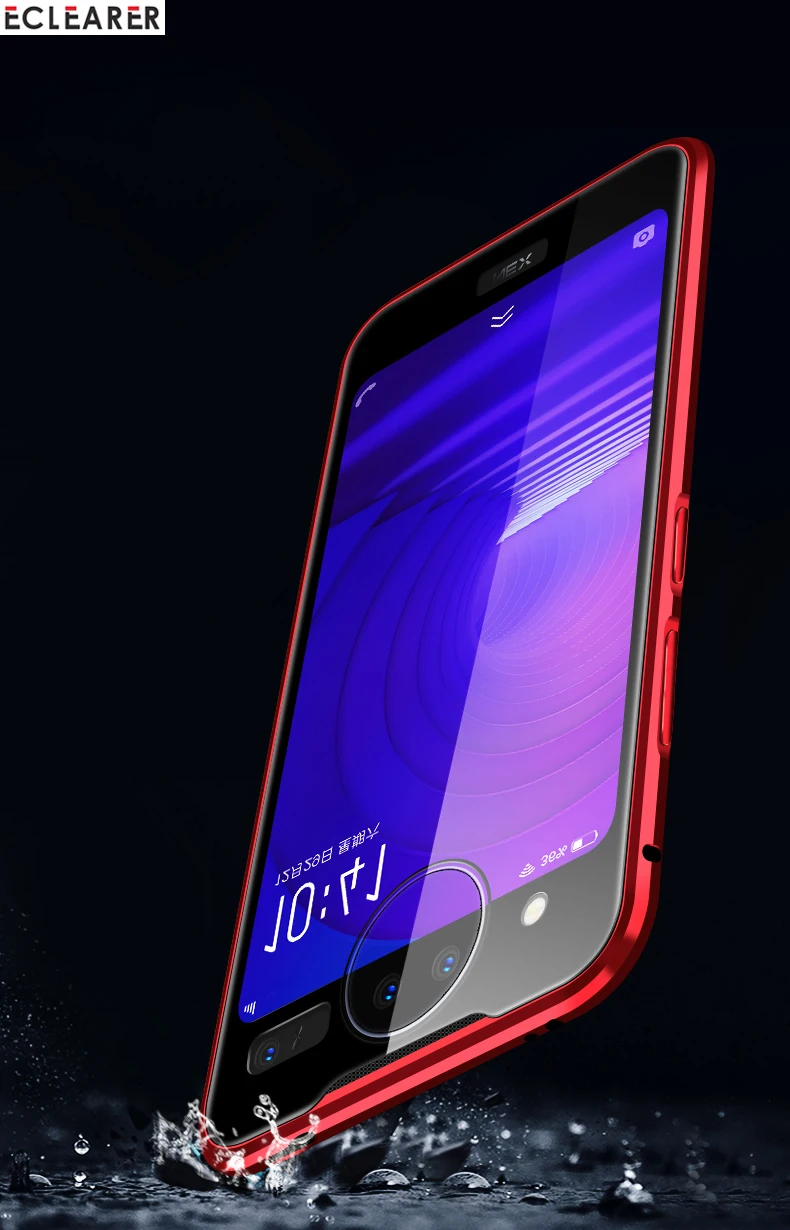 360 полная защита двухсторонний чехол из закаленного стекла для VIVO NEX двойной дисплей Роскошный Алюминиевый металлический магнитный чехол-бампер
