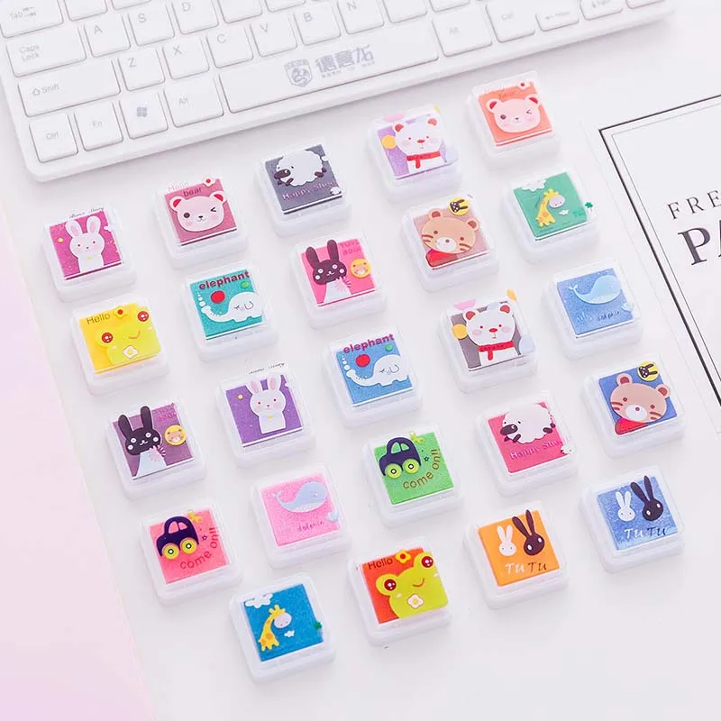 Красочные резиновые марки Свадебный декор отпечаток пальца чернил Pad старинные