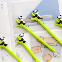 24 pcslot climbing panda gel pen green bamboo 0 5mm ballpoint black color ink pens stationery office school supplies fb796
