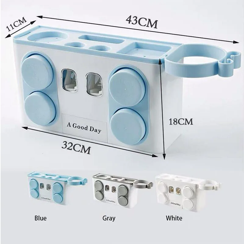 Автоматический Дозатор зубной пасты держатель щетки набор с 4 чашками настенное