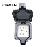 ip66 waterproof outdoor wall power socket 10a euukusau standard universal 5 hole switched outlet electrical outlet grounde