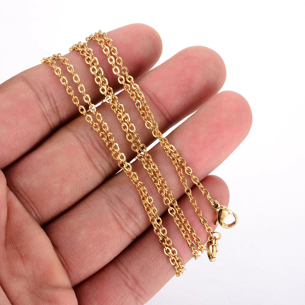 WANDO позолоченная витая Цепочка Из Нержавеющей Стали ожерелье для мужчин/женщин