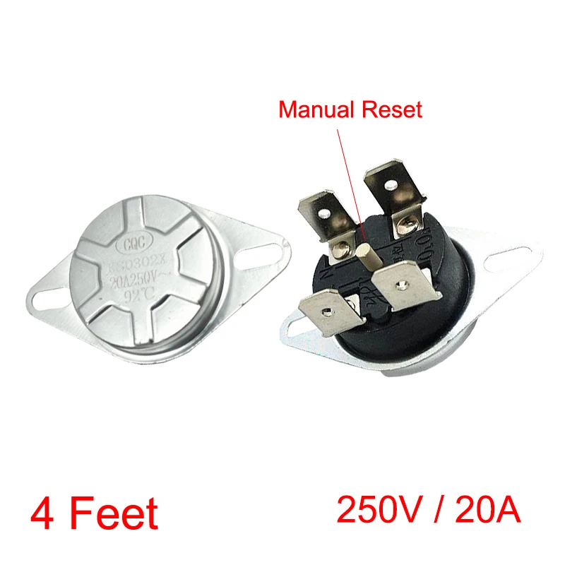 93 95 98 125 135 градусов 4 фута круговой 4P KSD302X/T KSD306 250 В 20A головка с ручным сбросом
