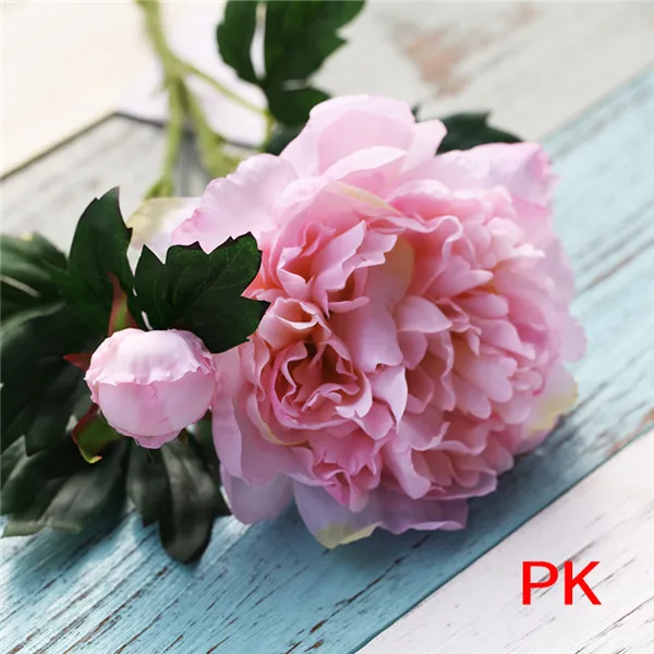 pink Настоящее прикосновение большой Искусственный Пион свадебное оформление букета Свадебный букет вечерние рождественские украшения для дома аксессуары - Цвет: pink