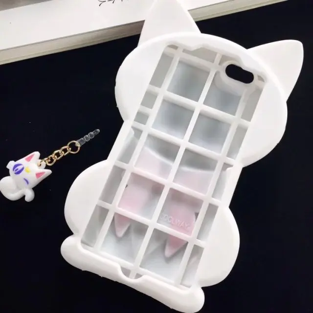 2016 Newest Cartoon Japan Sailor Moon cute Bow Knot Solid luna cat Silicon Capa Para case For iphone 6 6s plus free drop |