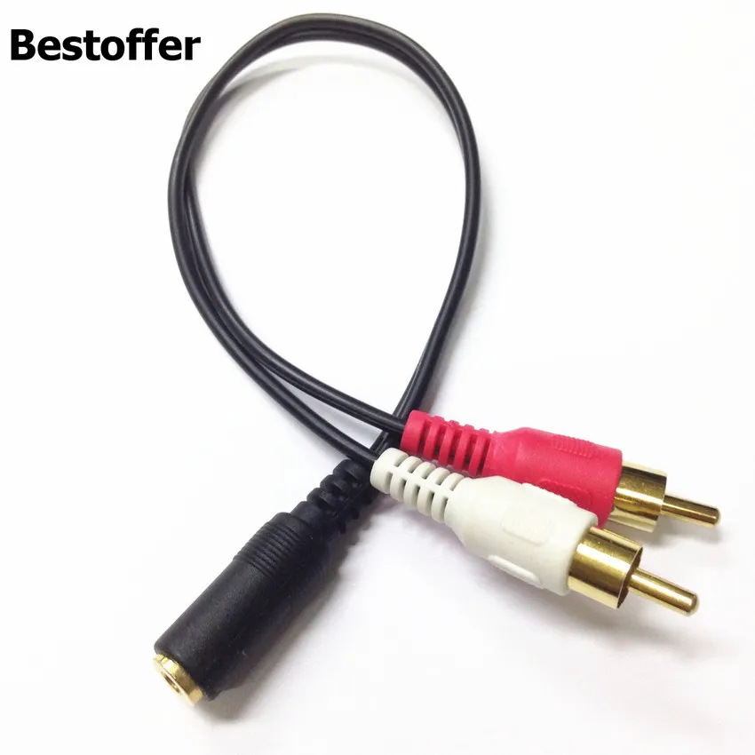 Позолоченный кабель 3 5 мм в 2RCA стереоадаптер для наушников и ПК|Кабели VGA| |