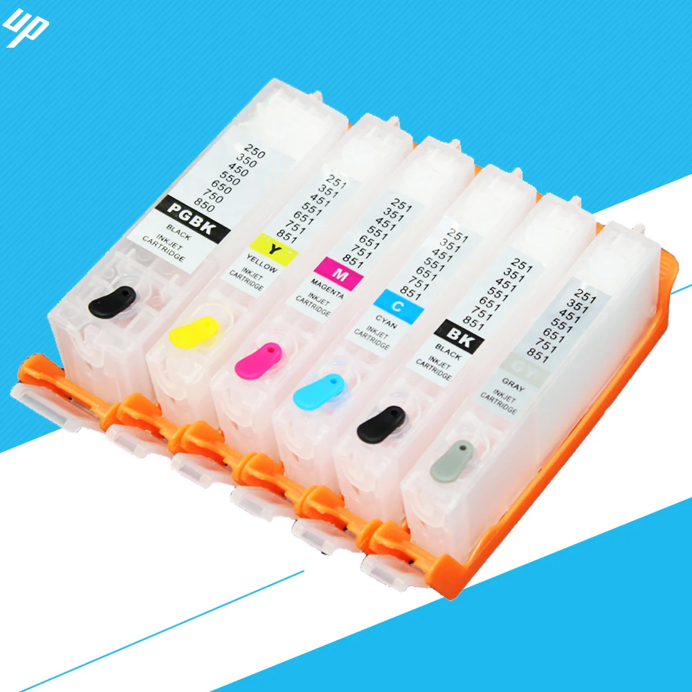 5 комплектов PGI 250 PGBK CLI251 BK C M Y GY для canon MG6320 MG7120 MG7520 IP8720 многоразовый картридж с