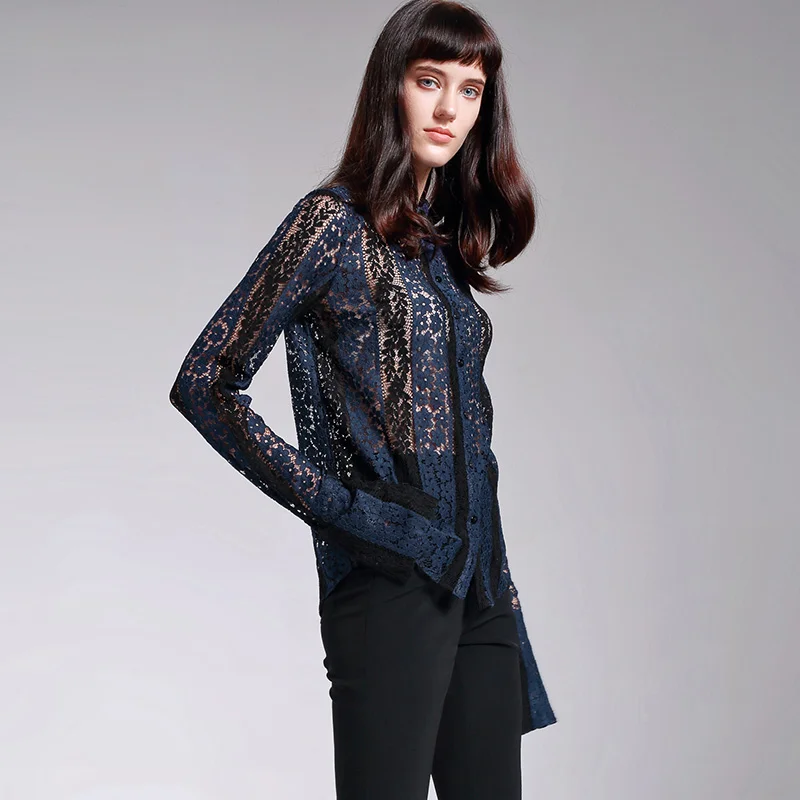 Покевай осенние винтажные Ажурные кружевные рубашки женские топы