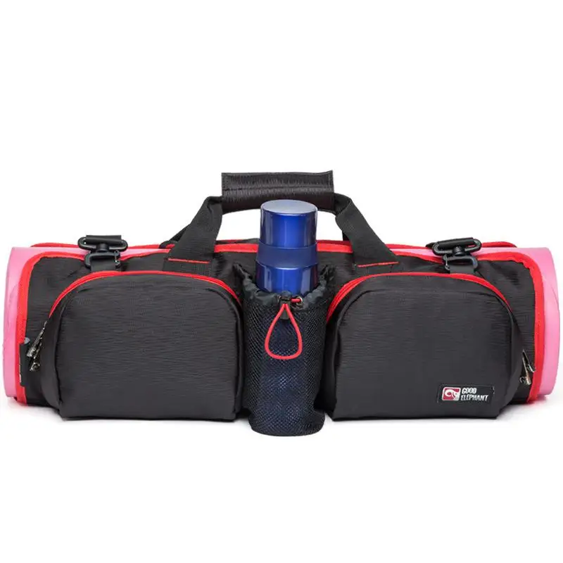 red trim Спортивная сумка, большие женские сумки для йоги, сумка для спортзала, коврик для йоги, переносная сумка на плечо для хранения чайника, женская сумка для фитнеса HAB505 - Цвет: red trim