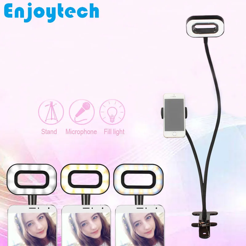 

New Live Broadcast Stands Bracket with LED Flash Light for Video Bloggers Flexible Tripod for Iphone Xiaomi Huawei Samsung Phone