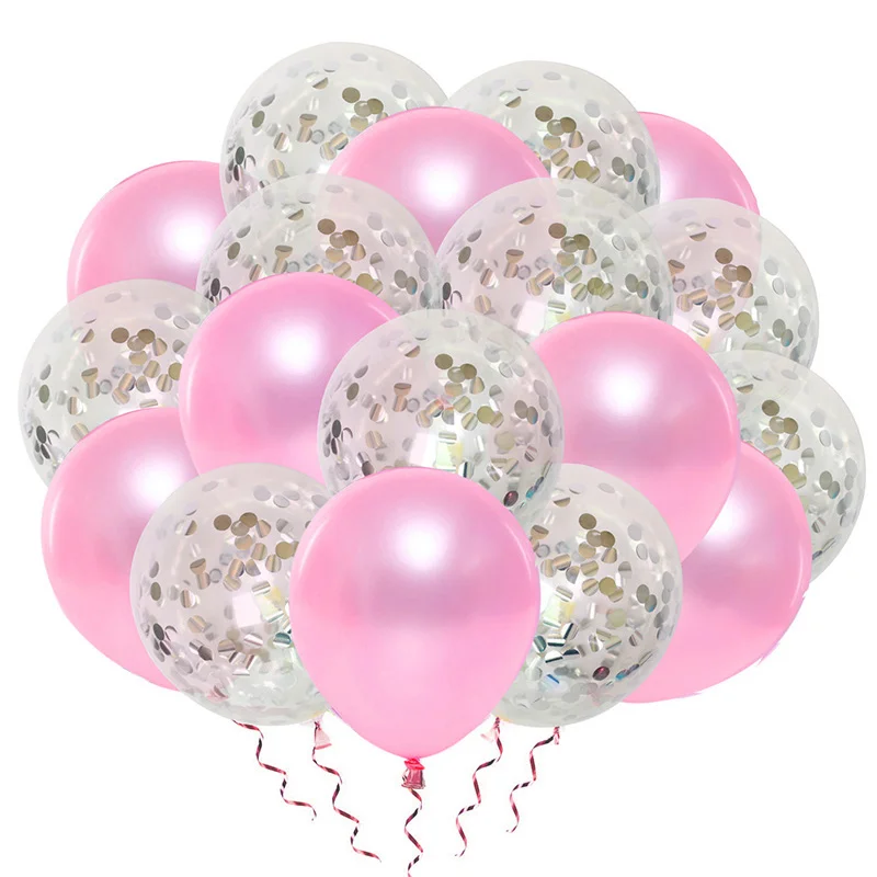 silver pink 20 шт смешанный воздушный шар "Конфетти" Выпускной вечерние украшения для маленьких мальчиков и девочек 30th 40th 50th 60th Birthday - Цвет: silver pink