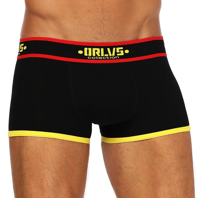 ORLVS фирменные мужские трусы-шорты из хлопка сексуальное мужское нижнее белье с