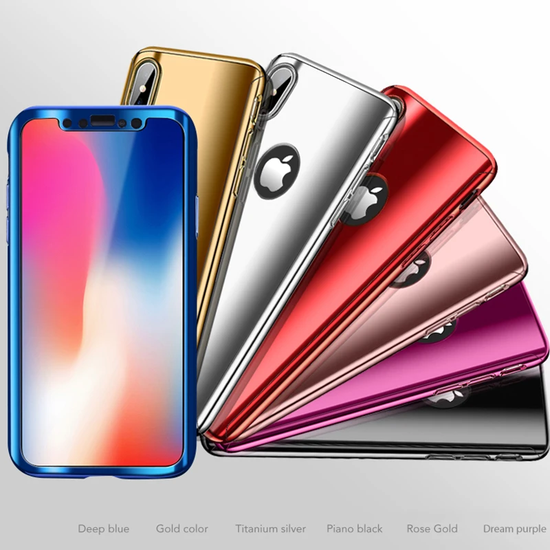 360 Покрытие Зеркало чехол для iPhone X 8 7 6 S Plus SE крышка полная защита Чехлы samsung galaxy S7 S8