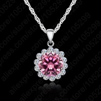fashion woman wedding jewelry 925 sterling silver chain cubic zirconia necklace pendants crystal lovely necklaces hotting