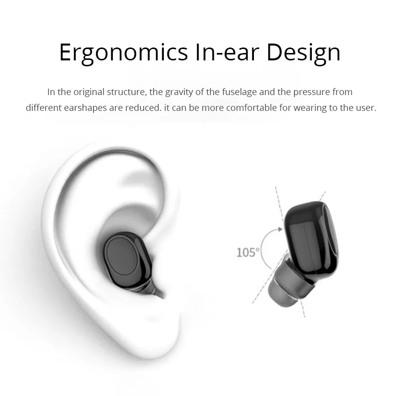 CHICLITS Мини Bluetooth Беспроводные Наушники V4.1 невидимые наушники-ушные наушники с