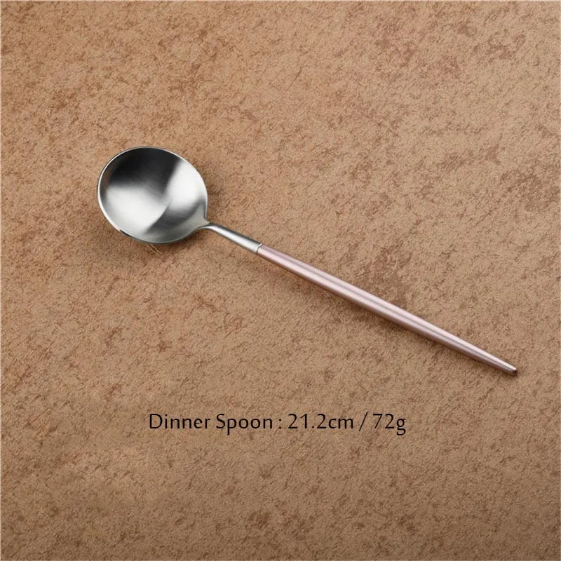 Набор столовых приборов из нержавеющей стали розового и серебряного цвета 1