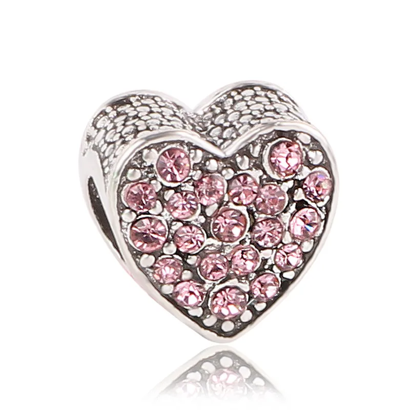 X356 Dodocharms Fit Pandora, женские браслеты, сделай сам, ювелирные изделия, подарки для женщин, горячая Распродажа, вечерние, бусины, надеюсь, цветы, любовь, сердца, кристалл C - Цвет: X356