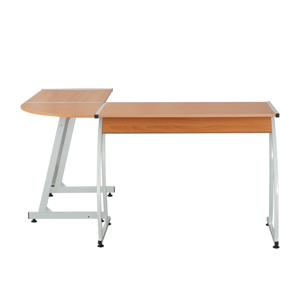 L образный угловой стол для ноутбука E1 15 мм ДСП и 0 7 стальные дуги комбинированный