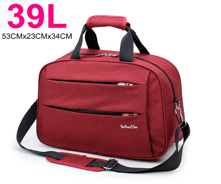 wine red 39L Мужские дорожные сумки для переноски багажа, водонепроницаемая холщовая ручная сумка для багажа, сумка для путешествий, большая сумка на выходные, большие сумки для мужчин - Цвет: wine red 39L